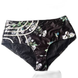 Women's ModCloth Black Floral Bikini Set Size 2X